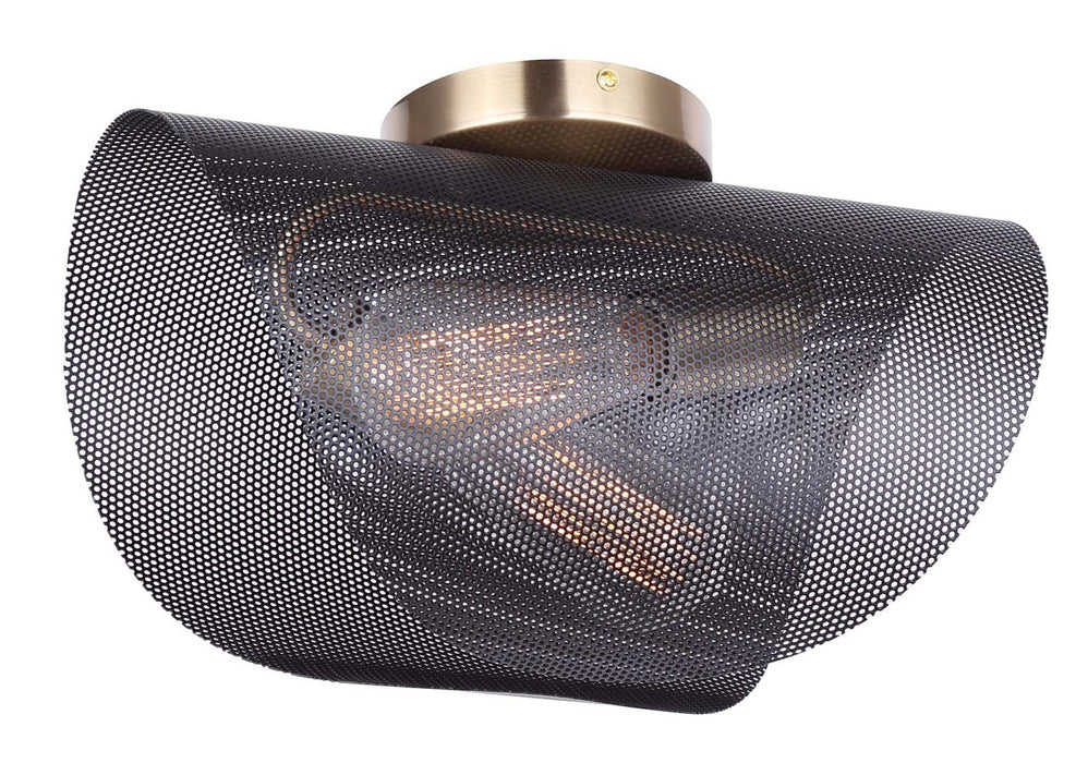 Canarm - IFM1131A15BKG - Two Light Flush Mount - Huxlee - Matte Black And Gold