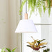 Canarm - IPL1124A01BWW - One Light Pendant - Harlyn - Matte Black, Matte White, And Real Wood