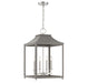 Meridian - M30009GRYPN - Four Light Pendant - Gray with Polished Nickel