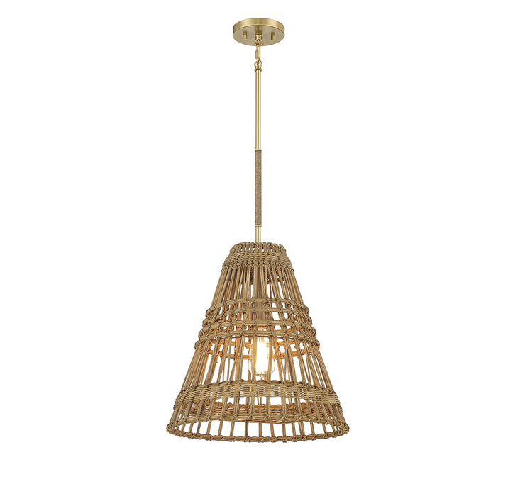 Meridian - M7035NRNB - One Light Pendant - Natural Brass