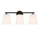 Meridian - M80078MBKNB - Three Light Bathroom Vanity - Matte Black and Natural Brass