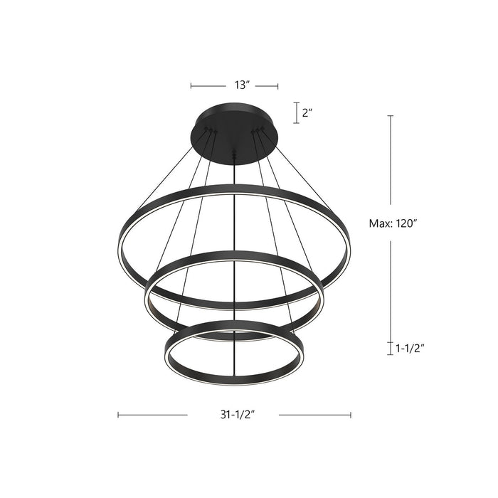 Kuzco Lighting - CH87932-BK - LED Chandelier - Cerchio - Black
