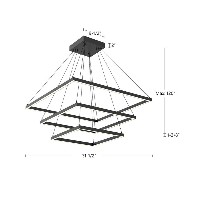 Kuzco Lighting - CH88332-BK - LED Chandelier - Piazza - Black