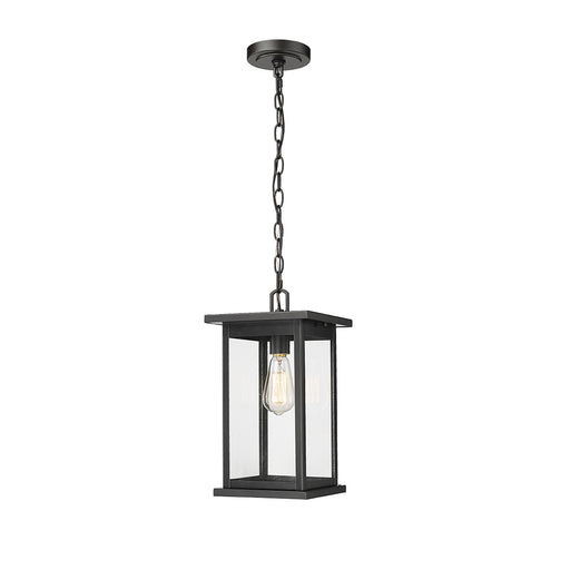 Bowton One Light Outdoor Hanging Lantern Powder Coated Black