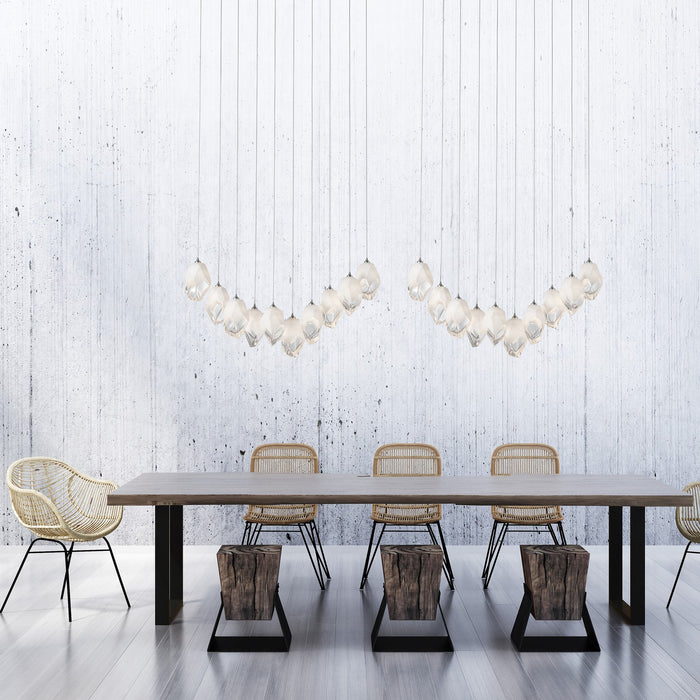 Hubbardton Forge - 131144-SKT-LONG-85-WP0755 - LED Pendant - Chrysalis - Sterling