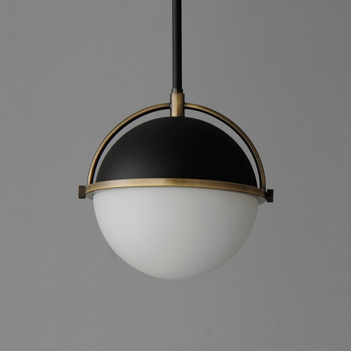 Maxim - 12411SWBKWBR - One Light Pendant - Duke - Black/Weathered Brass