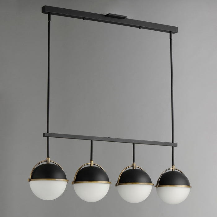 Maxim - 12414SWBKWBR - Four Light Linear Pendant - Duke - Black/Weathered Brass