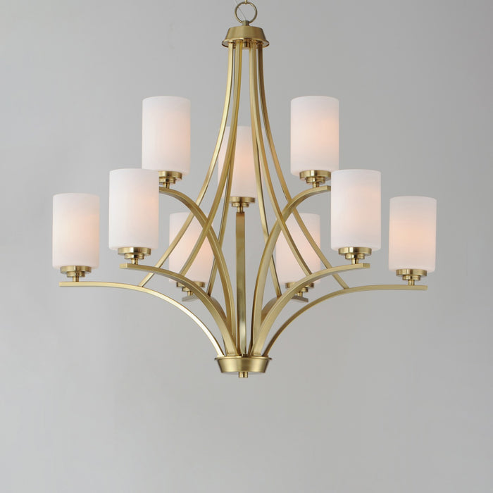 Maxim - 20036SWSBR - Nine Light Chandelier - Deven - Satin Brass
