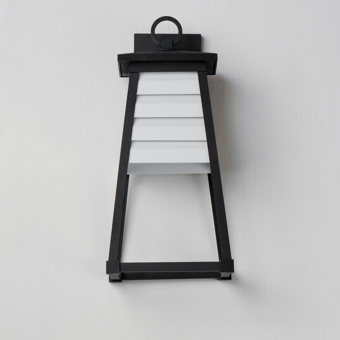 Maxim - 40634WTBK - One Light Outdoor Wall Sconce - Shutters - White / Black
