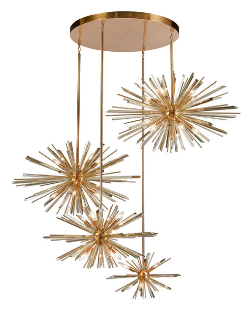 Avenue Lighting - HF8404-AB - 34 Light Chandelier - Palisades Ave. - Antique Brass With Champagne Glass