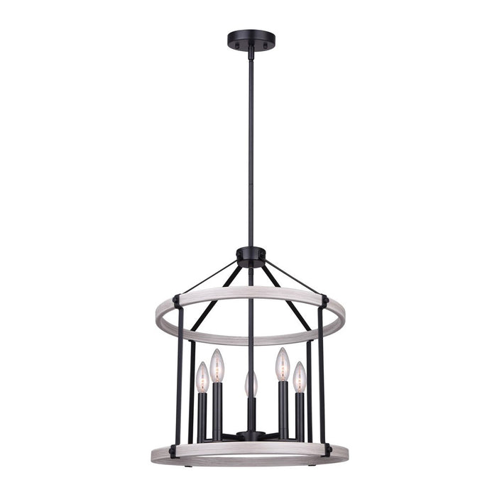 Canarm - ICH1094A05BBG19 - Five Light Chandelier - Joelle - Matte Black + Brushed Grey