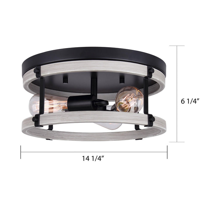 Canarm - IFM1094A14BBG - Three Light Flush Mount - Joelle - Black/Brushed Grey
