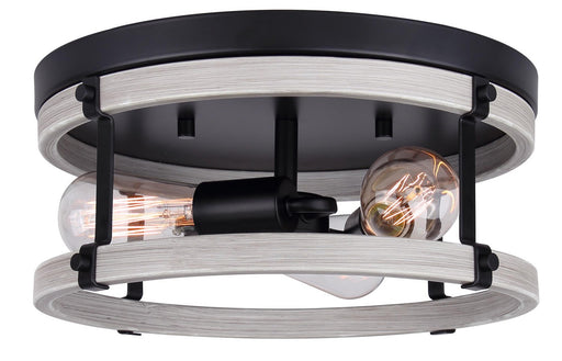 Joelle Three Light Flush Mount Black/Brushed Grey