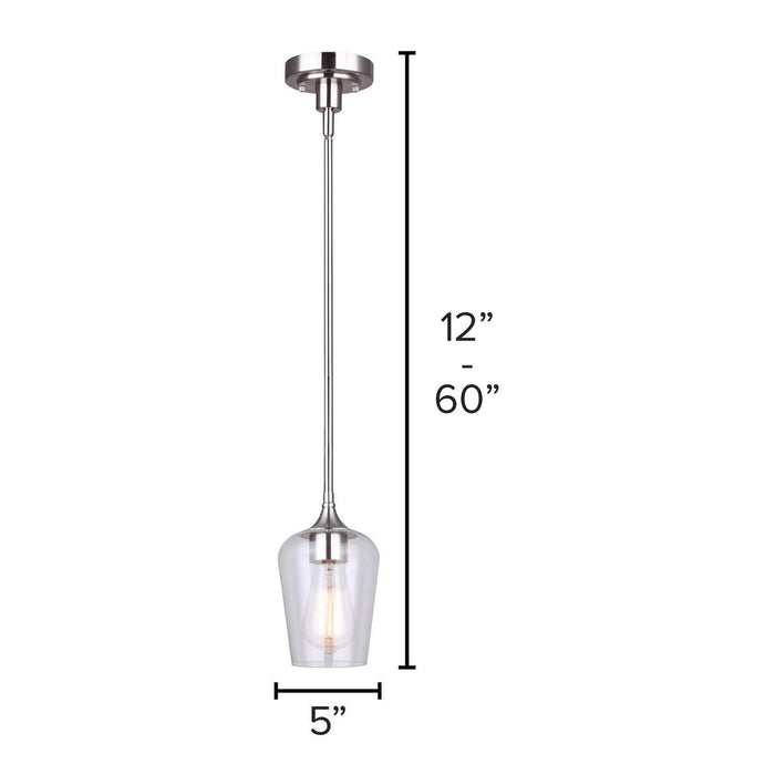 Canarm - IPL1102A01BN - One Light Pendant - Conall - Brushed Nickel