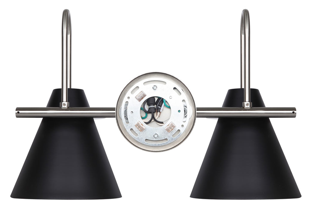 Canarm - IVL1076A02BKN - Two Light Vanity - Talia - Brushed Nickel/Matte Black