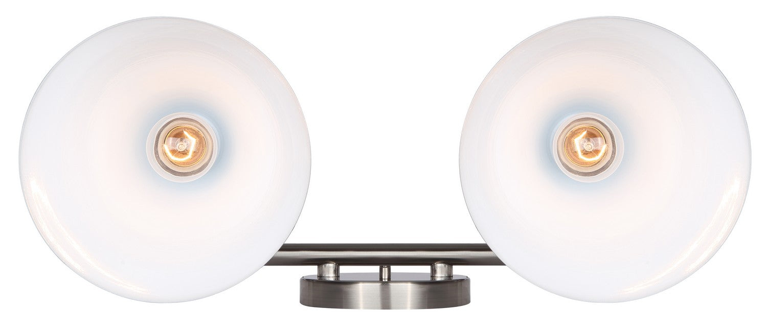 Canarm - IVL1076A02BKN - Two Light Vanity - Talia - Brushed Nickel/Matte Black