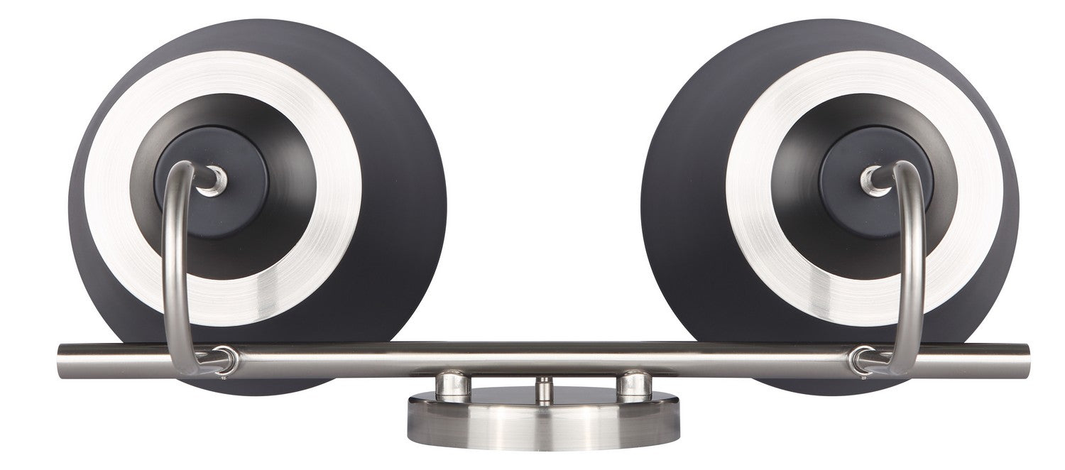 Canarm - IVL1076A02BKN - Two Light Vanity - Talia - Brushed Nickel/Matte Black