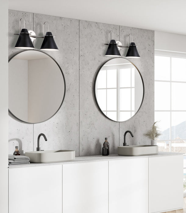 Canarm - IVL1076A02BKN - Two Light Vanity - Talia - Brushed Nickel/Matte Black