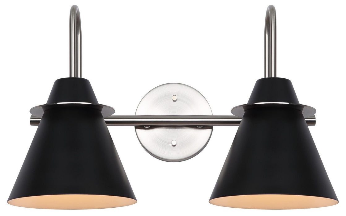 Canarm - IVL1076A02BKN - Two Light Vanity - Talia - Brushed Nickel/Matte Black