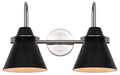 Canarm - IVL1076A02BKN - Two Light Vanity - Talia - Brushed Nickel/Matte Black