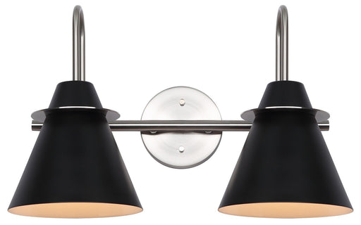 Canarm - IVL1076A02BKN - Two Light Vanity - Talia - Brushed Nickel/Matte Black