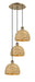 Innovations - 113B-3P-AB-RBD-8-NAT - Three Light Pendant - Downtown Urban - Antique Brass