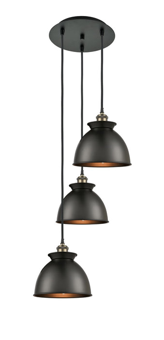 Innovations - 113B-3P-BAB-M14-BK - Three Light Pendant - Ballston - Black Antique Brass