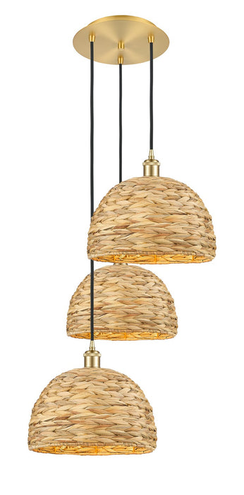 Innovations - 113B-3P-SG-RBD-12-NAT - Three Light Pendant - Downtown Urban - Satin Gold