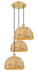 Innovations - 113B-3P-SG-RBD-12-NAT - Three Light Pendant - Downtown Urban - Satin Gold