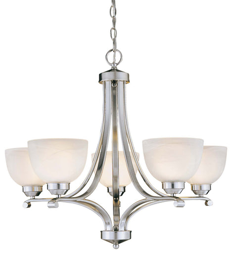 Paradox Five Light Chandelier Brushed Nickel