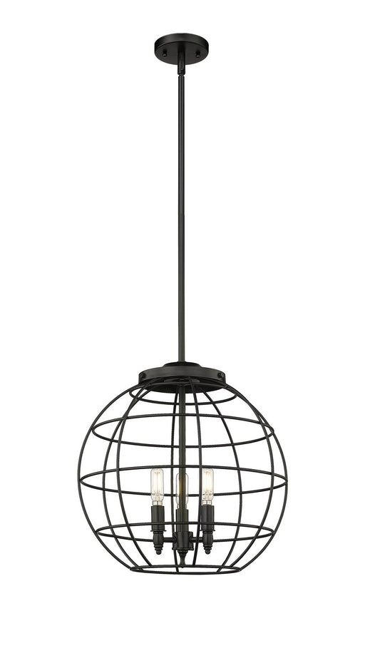 Innovations - 221-3S-BK-CE-16-BK - Three Light Pendant - Essex - Matte Black