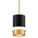 Corbett Lighting - 299-42-VPB/SBK - One Light Pendant - Beckenham - Vintage Polished Brass And Black
