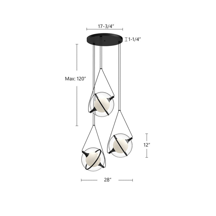 Kuzco Lighting - CH76728-BK - LED Chandelier - Aries - Black