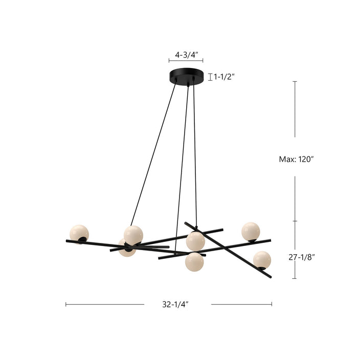 Kuzco Lighting - CH89854-BK/GO - LED Chandelier - Amara - Black/Glossy Opal Glass