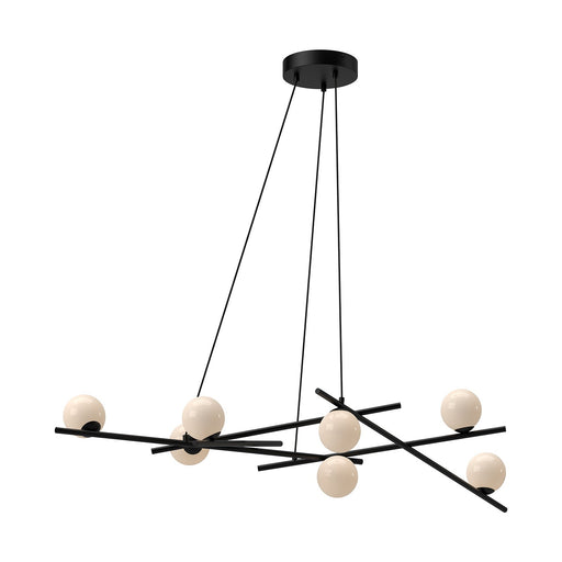 Amara LED Chandelier Black/Glossy Opal Glass