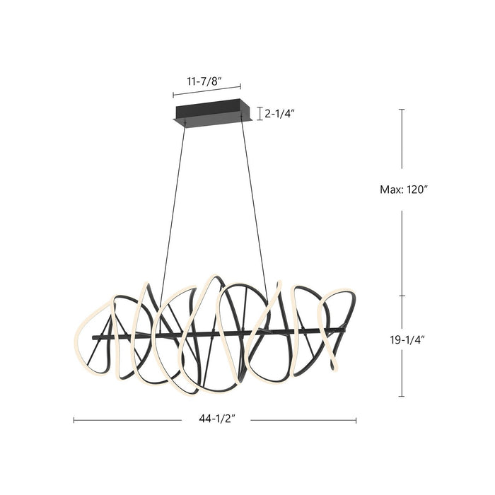 Kuzco Lighting - CH96442-BK - LED Chandelier - Collide - Black