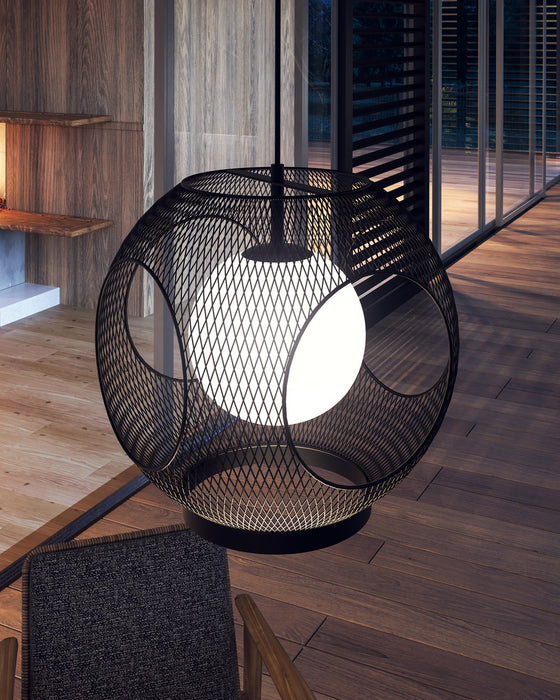 Kuzco Lighting - EP56913-BK/OP - One Light Exterior Pendant - Kona - Black/Opal Glass