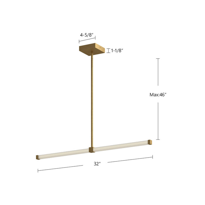 Kuzco Lighting - LP23532-BG - LED Linear Pendant - Blade - Brushed Gold
