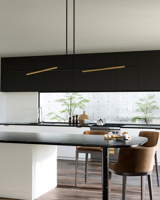 Kuzco Lighting - LP28760-BK/BG - LED Linear Pendant - Shift - Black/Brushed Gold