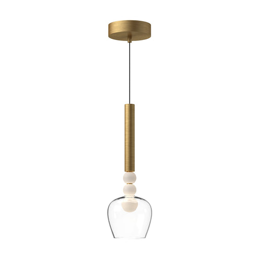 Rise LED Pendant Brushed Gold/Clear