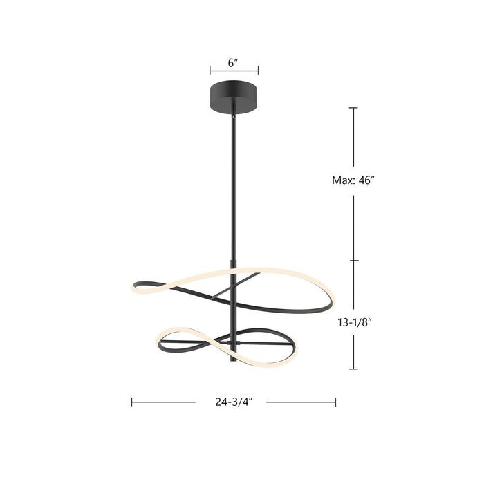 Kuzco Lighting - PD96424-BK - LED Pendant - Collide - Black