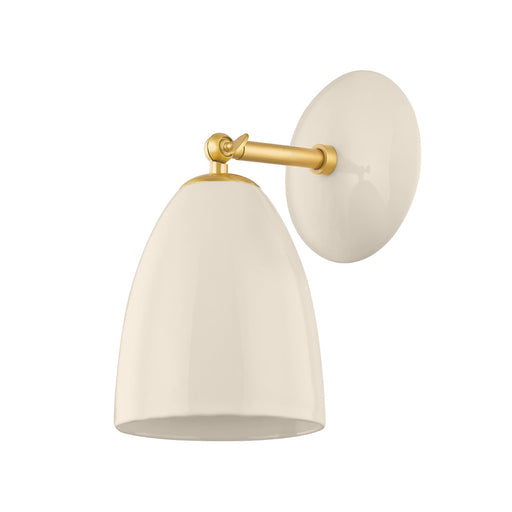 Kirsten One Light Wall Sconce Aged Brass/Ceramic Cream