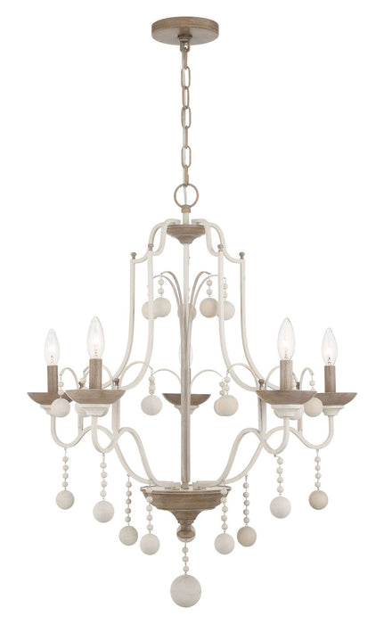 Minka-Lavery - 2665-717 - Five Light Chandelier - Colonial Charm - White Wash