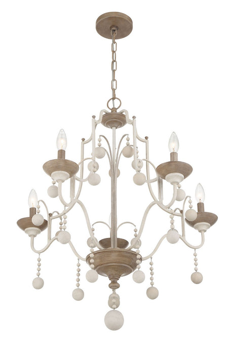 Minka-Lavery - 2665-717 - Five Light Chandelier - Colonial Charm - White Wash