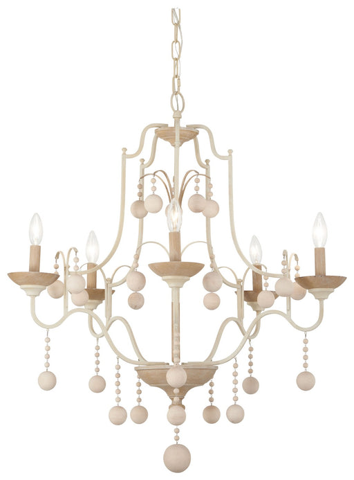 Minka-Lavery - 2665-717 - Five Light Chandelier - Colonial Charm - White Wash
