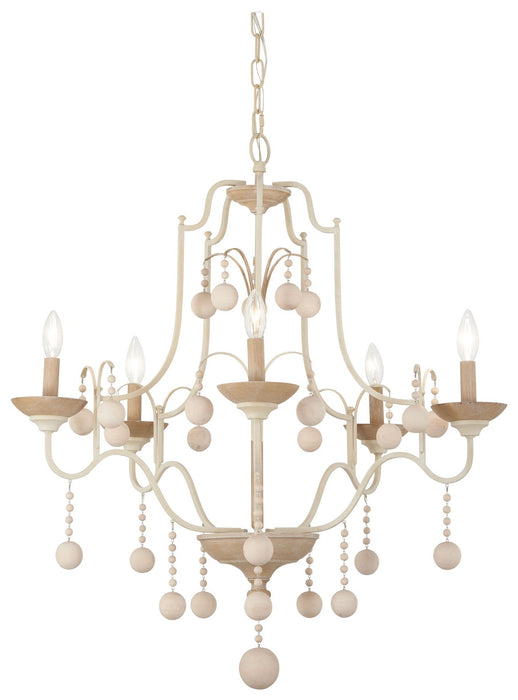 Minka-Lavery - 2665-717 - Five Light Chandelier - Colonial Charm - White Wash
