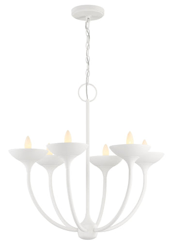 Ryton Six Light Chandelier Plaster White