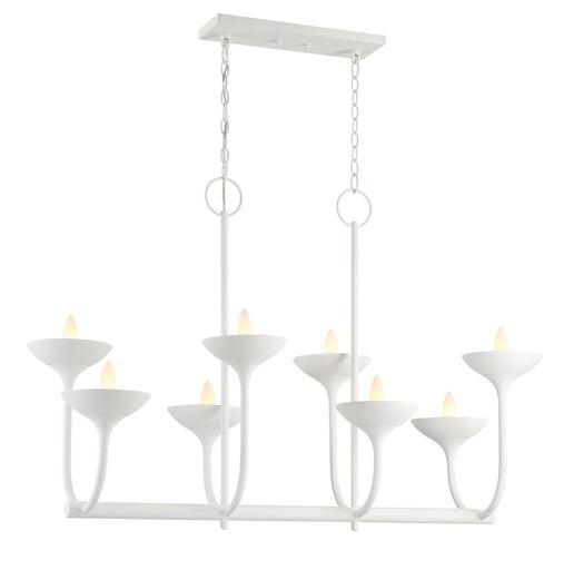 Ryton Eight Light Island Pendant Plaster White