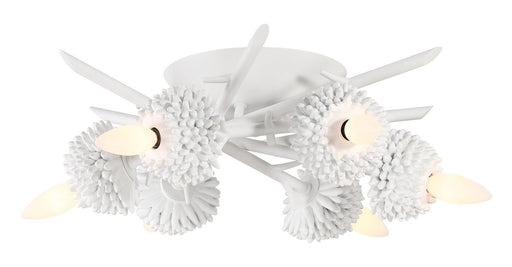 North Fork by Robin Baron Six Light Flush Mount Sand White
