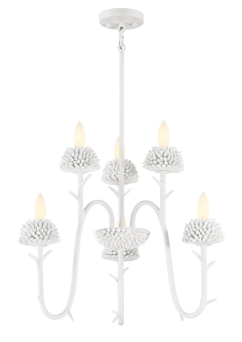 Minka-Lavery - 5906-655 - Six Light Pendant - North Fork by Robin Baron - Sand White